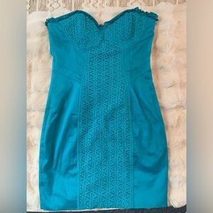 Aqua green cocktail dress